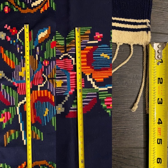 Zapotec Handwoven Bed Cover Topper Wall Tapestry 51"x78" Colorful Oaxaca Throw - Picture 7 of 16